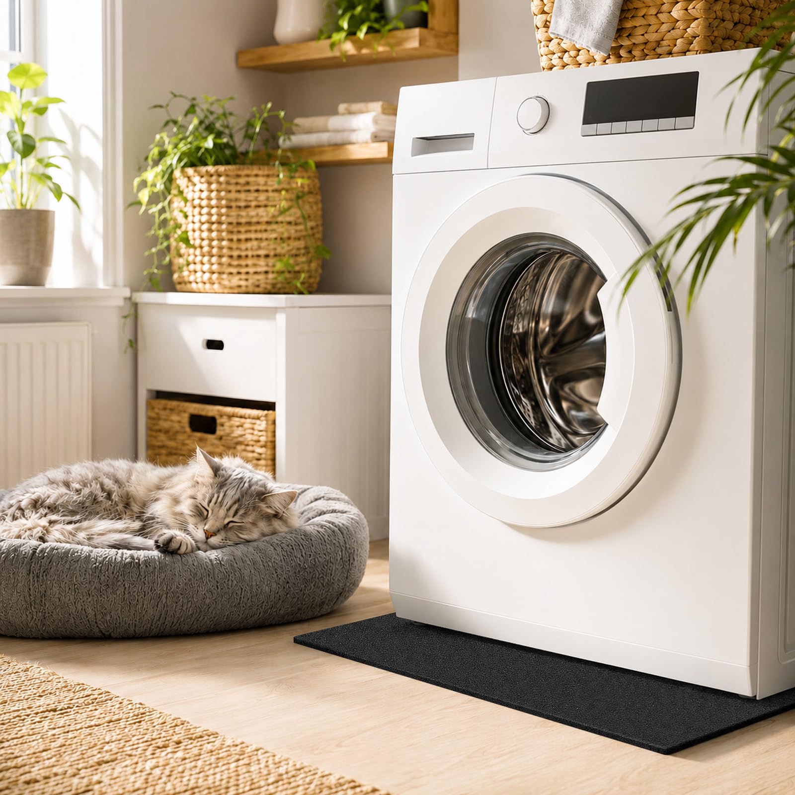 THMINS 1er-Pack Anti-Vibrationsmatten für Waschmaschinen, 60 x 60 x 1 cm | 60 x 60 x 1 cm; Zuschneidbar; Vibrationsdämpfende Unterlage; Für Waschmaschinen, Trockner und Fitnessgeräte