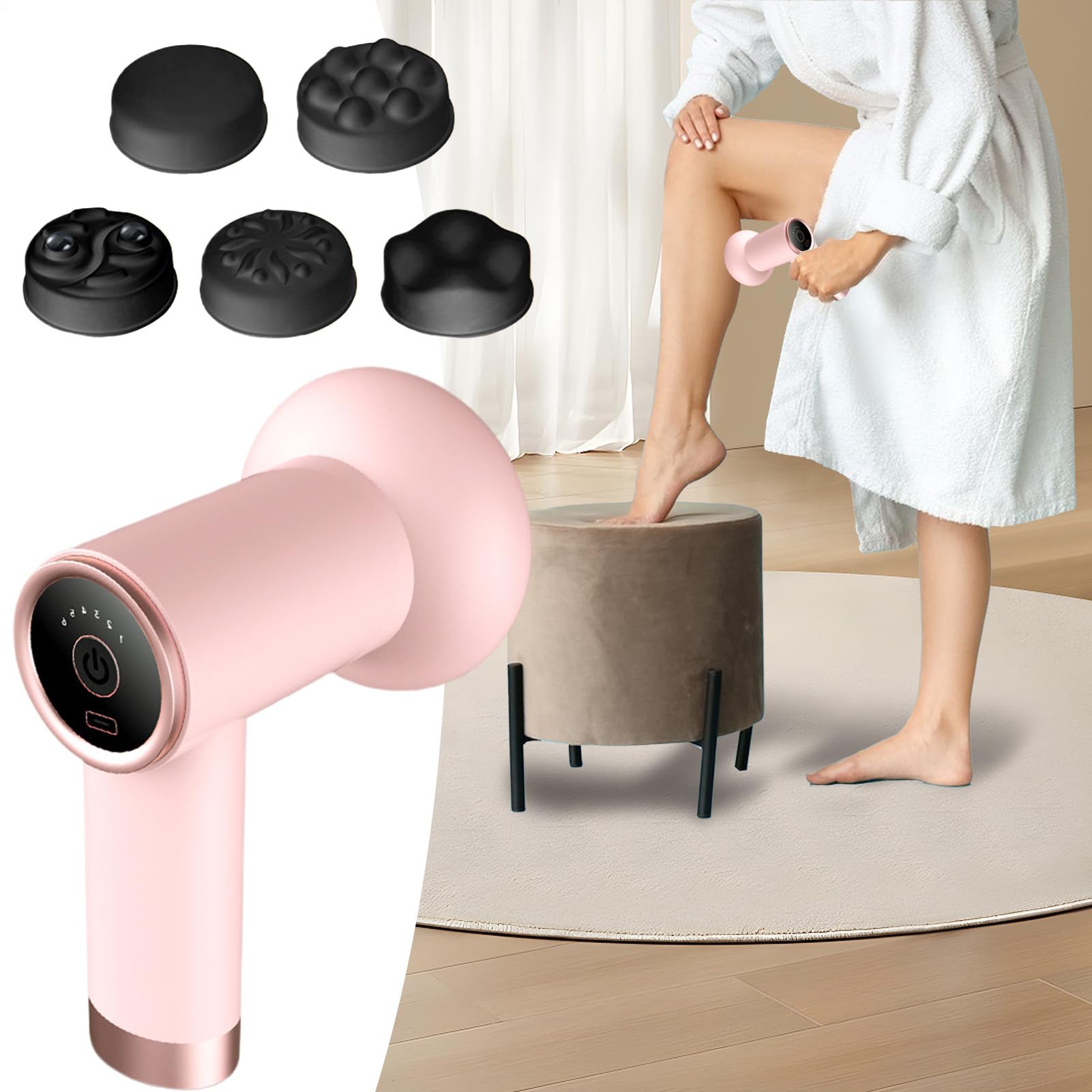 Masajeador De Vientre Para Reducir Grasa Masajeador Reductor De Celulitis | Rodillo Eléctrico con 5 Cabezales para Masaje de Abdomen, Espalda, Cuello y Vientre