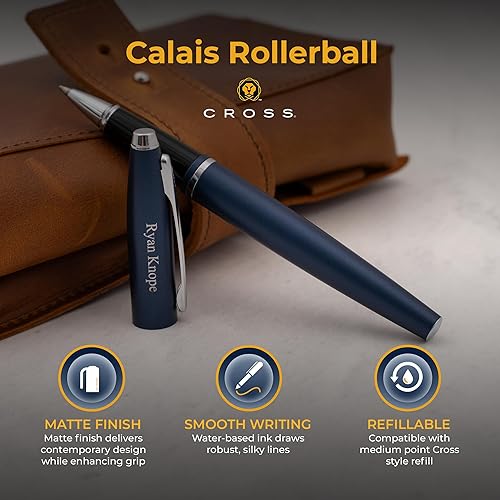 Vista 11 de Dayspring Pens Bolígrafo cruzado grabado Bolígrafo de regalo personalizado Cross Calais Rollerball con estuche - Acabado de laca azul con citas