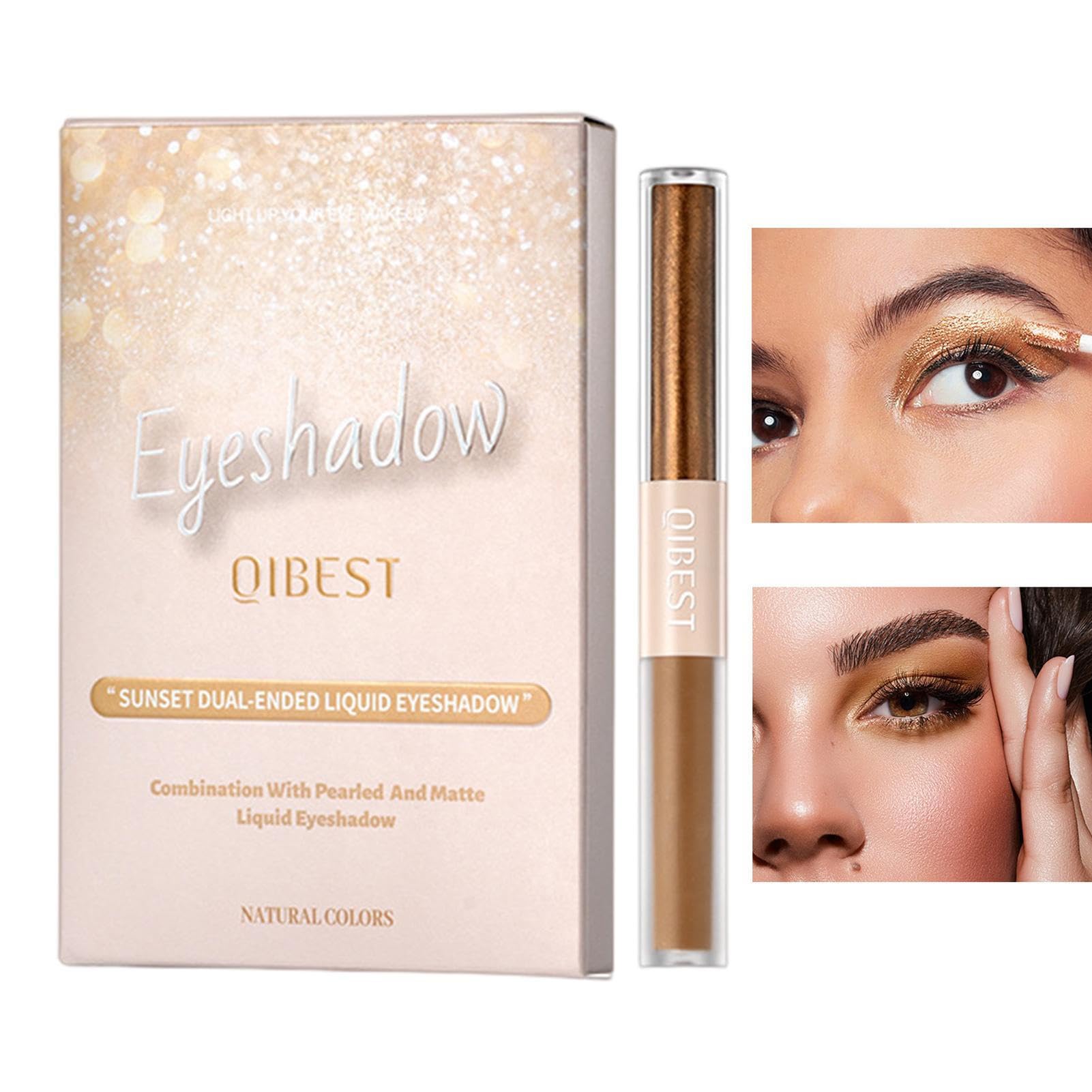 sombra ojos 2 en 1 | 6 uds líquido sombra ojos en gel doble cabezal - Brillo alta pigmentación Cristales secado rápido Brillo Sombra ojos, Gel brillante Wukesify