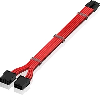 EZDIY-FAB PSU Extension Cable 12 Pin to Dual 8P 16AWG PCIe Sleeve Extension Cable for RTX 3060ti 3070 3080 3080ti 3090- Re…