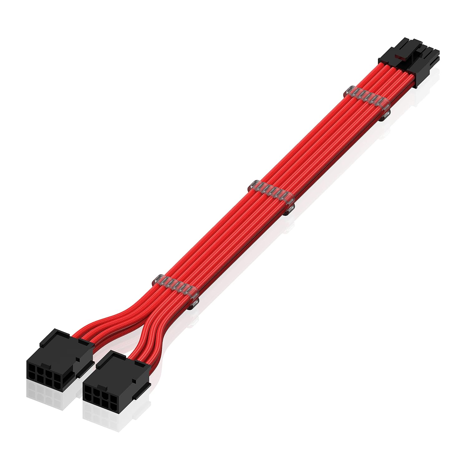 EZDIYFAB PSU Cable Extension 12Pin to Dual 8P,16AWG PCIe Sleeved