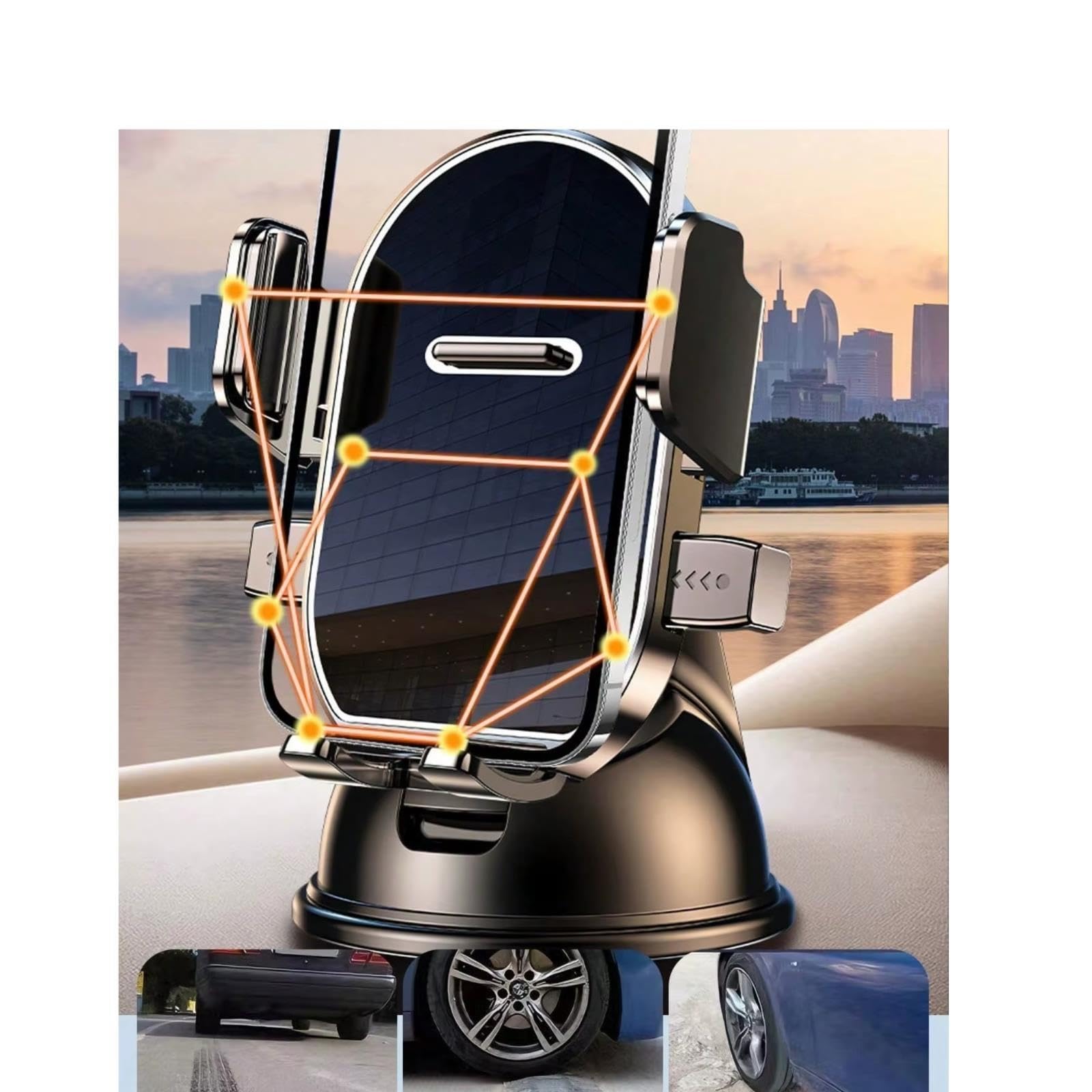 Supporto Cellulare Cruscotto Girevole A 360°
