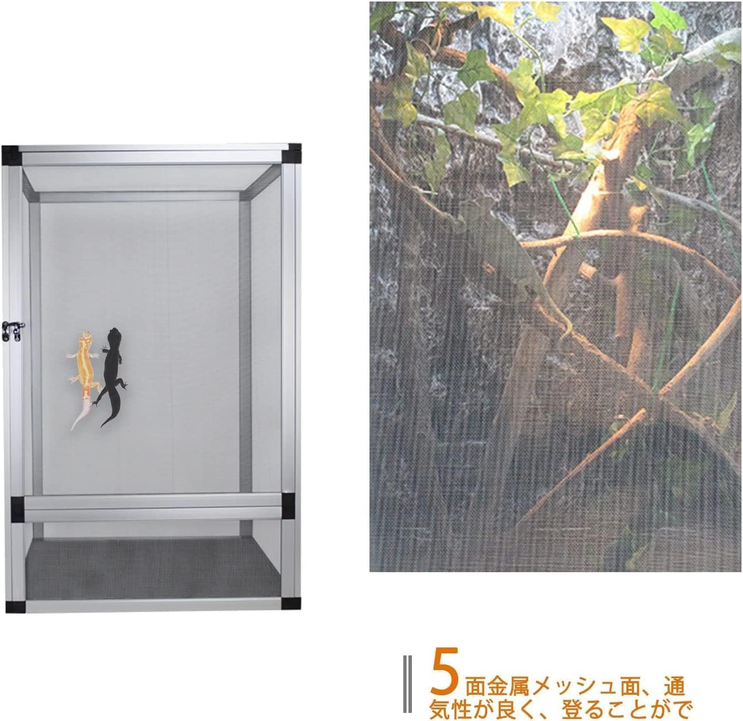 Amazon | スクリーンテラリウム、ホワイト、ブラック ペットハウスの無