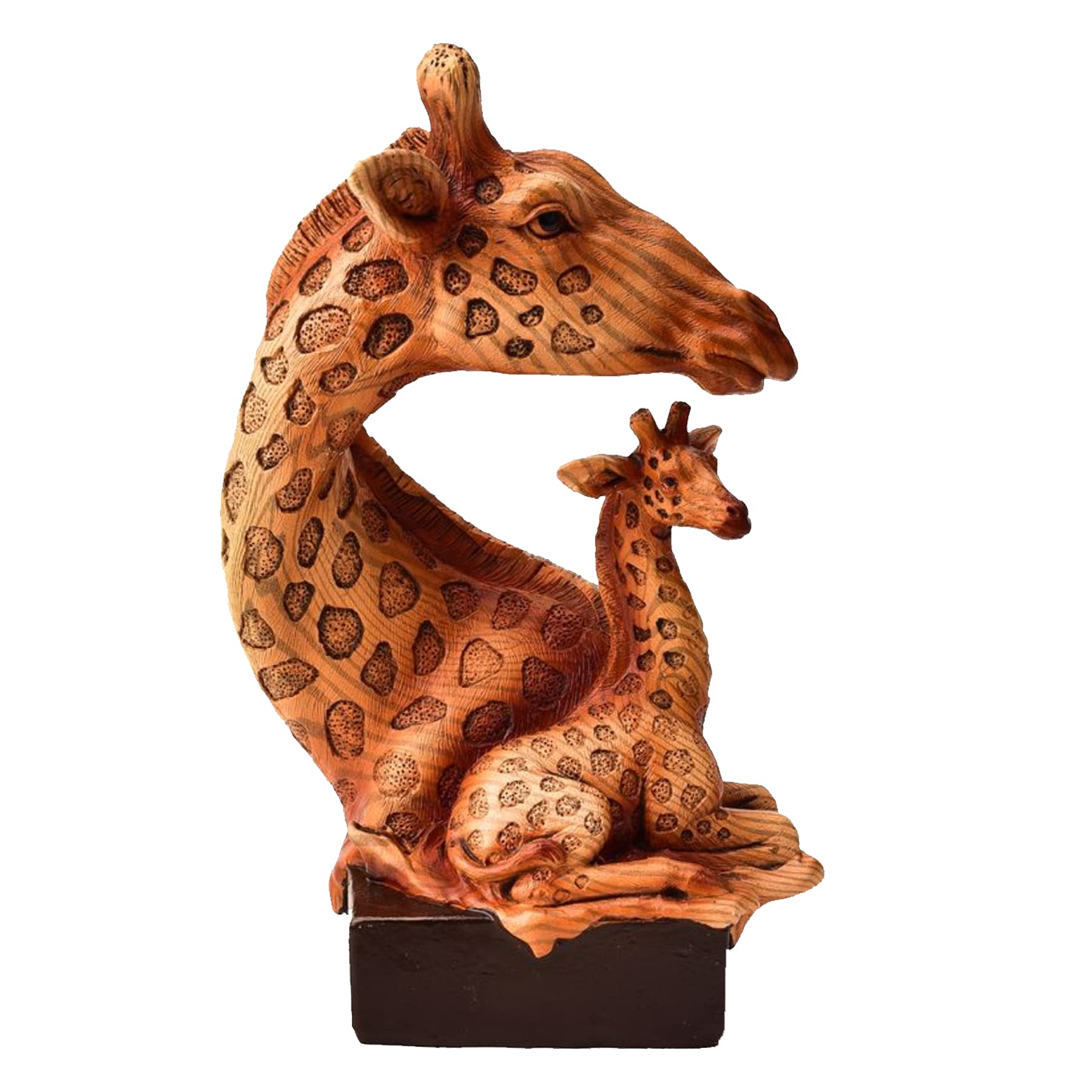 Widdle Gifts Brown Naturecraft Wood Effect Resin Statue Ornament Figurine - Giraffes 2020