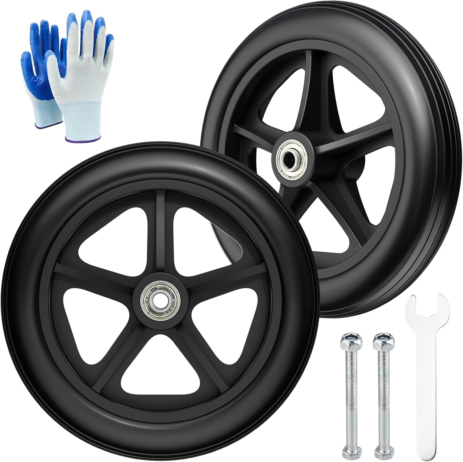 NOLKOLDOL 8" x 1.5" Universal Thicker Front Wheelchair