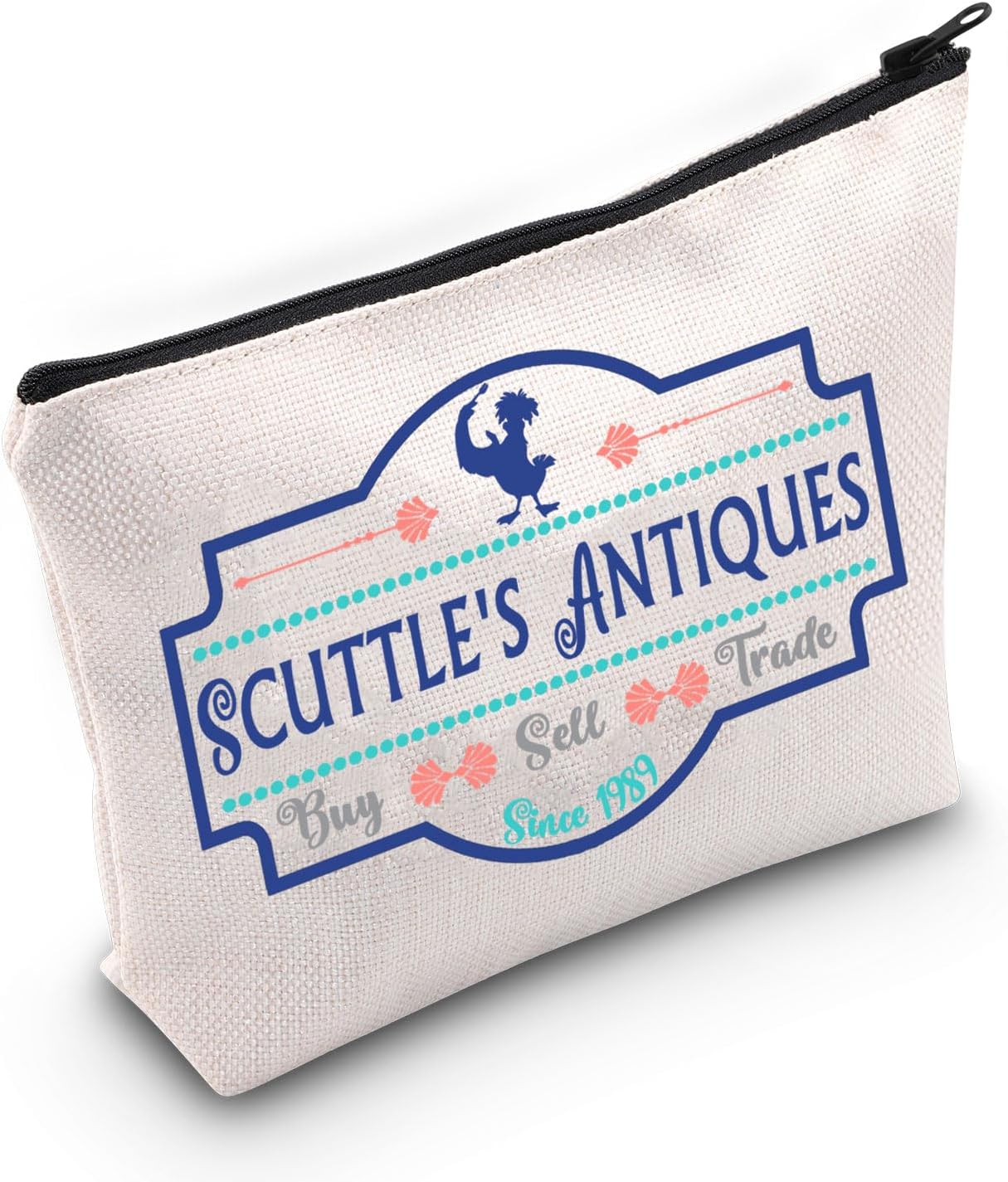 Mermaid Movie Inspired Gift Scuttle's Antique Shop Makeup Bag Mermaid Lover Cosmetic Bag Mermaid Movie Merchandise (Scuttle's Antique Shop M), Scuttle's Antique Shop M