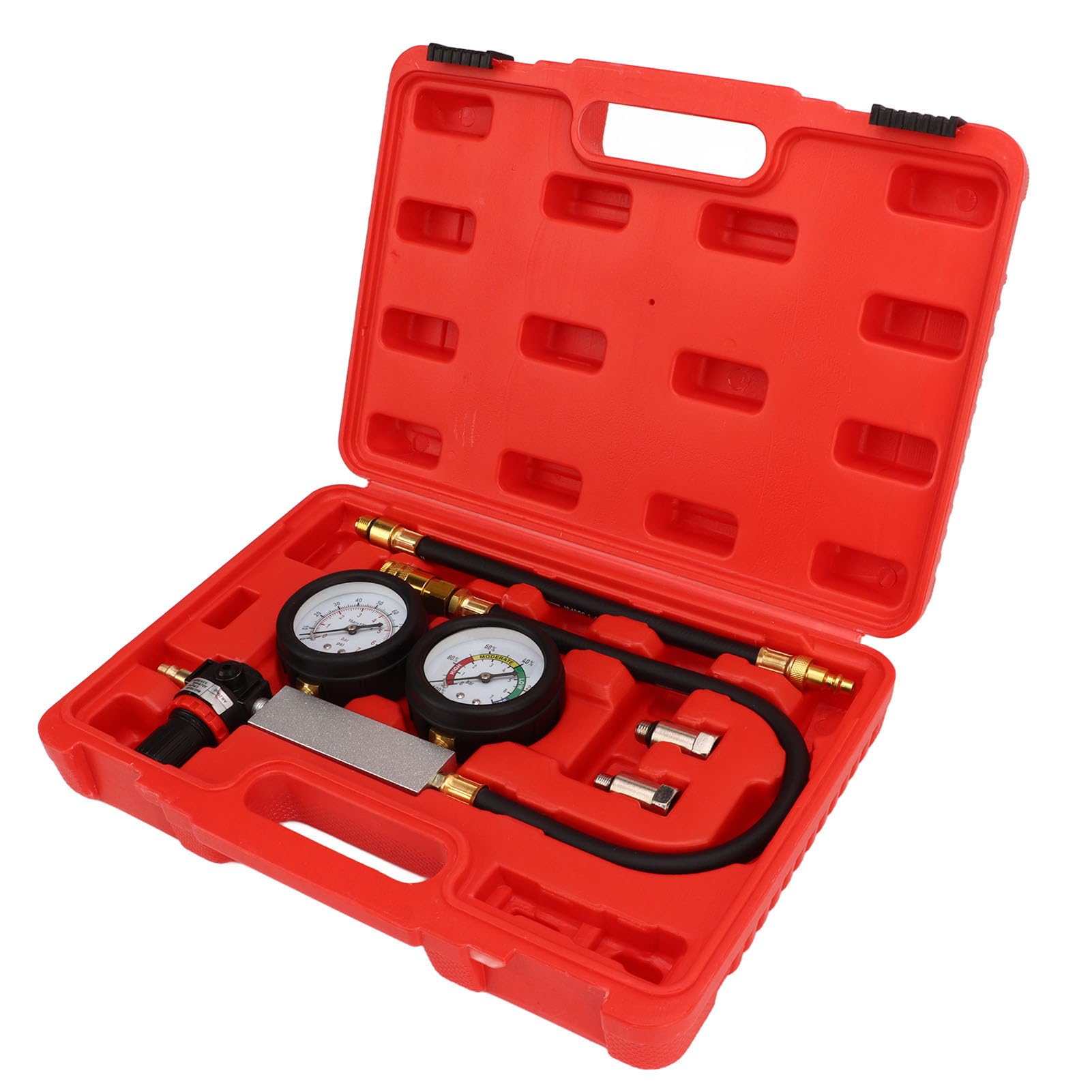 Kit de probador de fugas de cilindro kit de medidores de probador de compresión de motor para motor de gasolina con bujías de encendido de 14 mm 12 mm 10 mm