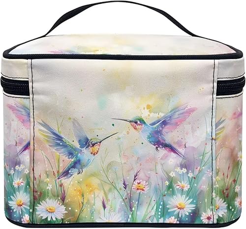 Vista 96 de doginthehole Bolsa de maquillaje, bolsa de cosméticos de viaje, bolsa de aseo portátil grande, organizador de accesorios para mujeres y niñas