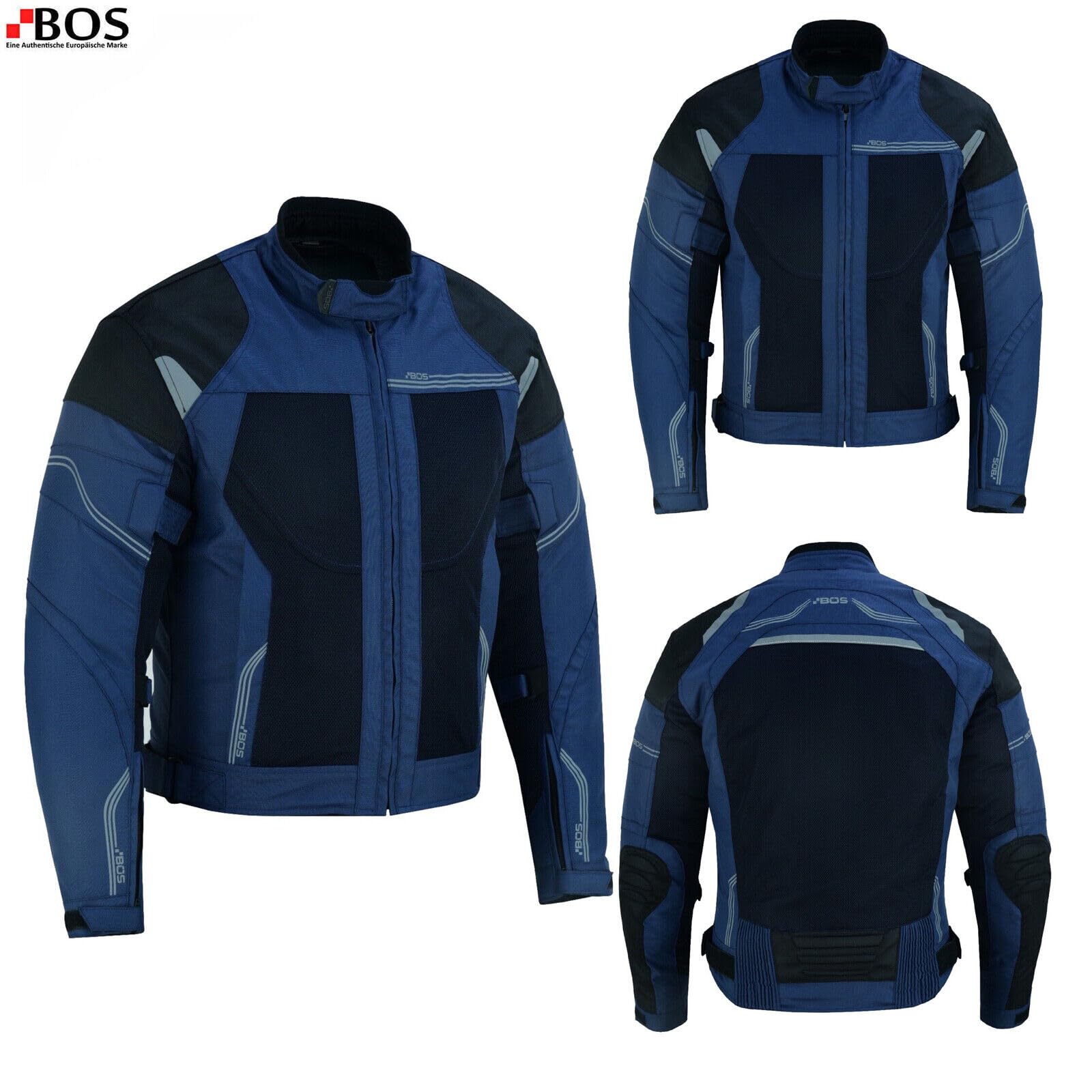 Herren Motorradjacke Sommer Wasserdicht, Atmungsaktiv mit Protektoren, Hochwertiges Textil, Reflektierend, Verstellbar & Belüftet