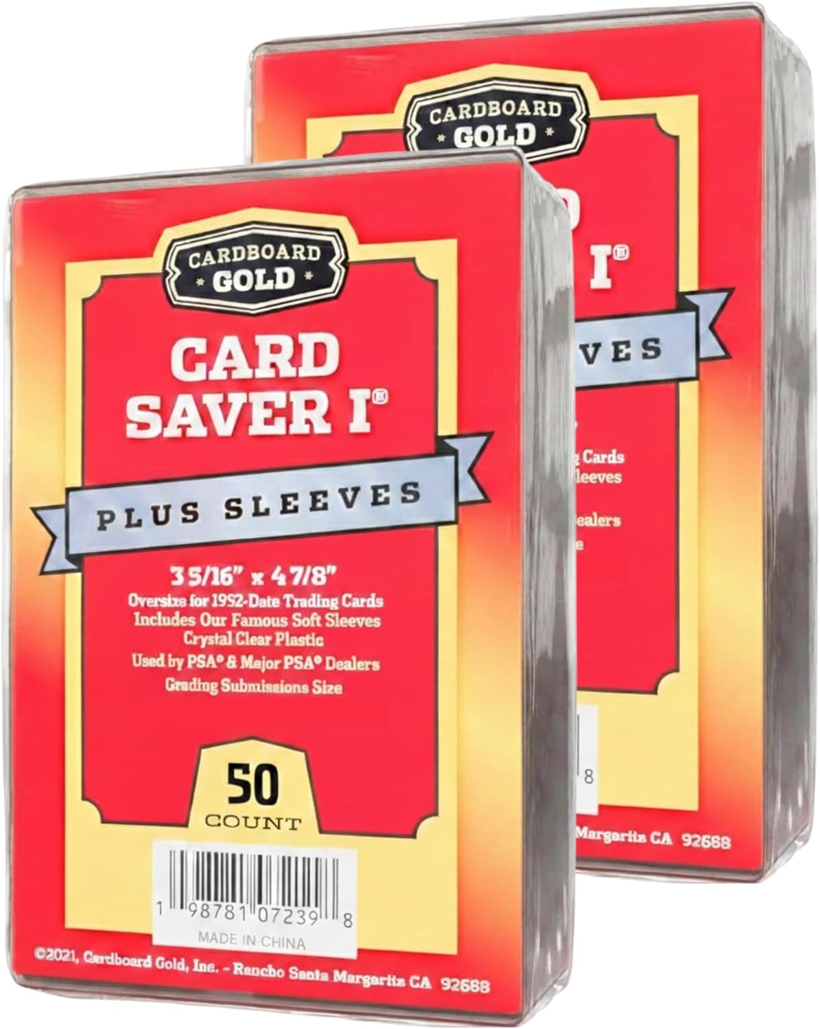 Cardboard Gold Card Saver 1-1000 Count - Semi Rigid Card Holder, Trading Card Protectors - PSA-Approved Cardsaver for Baseball, Trading, Sports Cards - Card Sleeves, Binder, & Storage Box Compatible