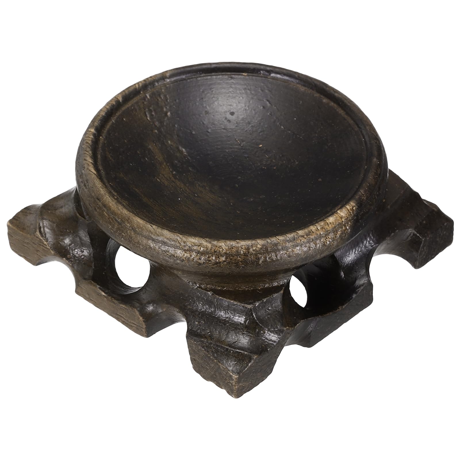 sourcing map Mini Wooden Crystal Ball Stand, 50mm Wood Display Stand Base Round Rosewood Sphere Holder for Secure Display Crystal Ball Sphere Eggs Stone, Black