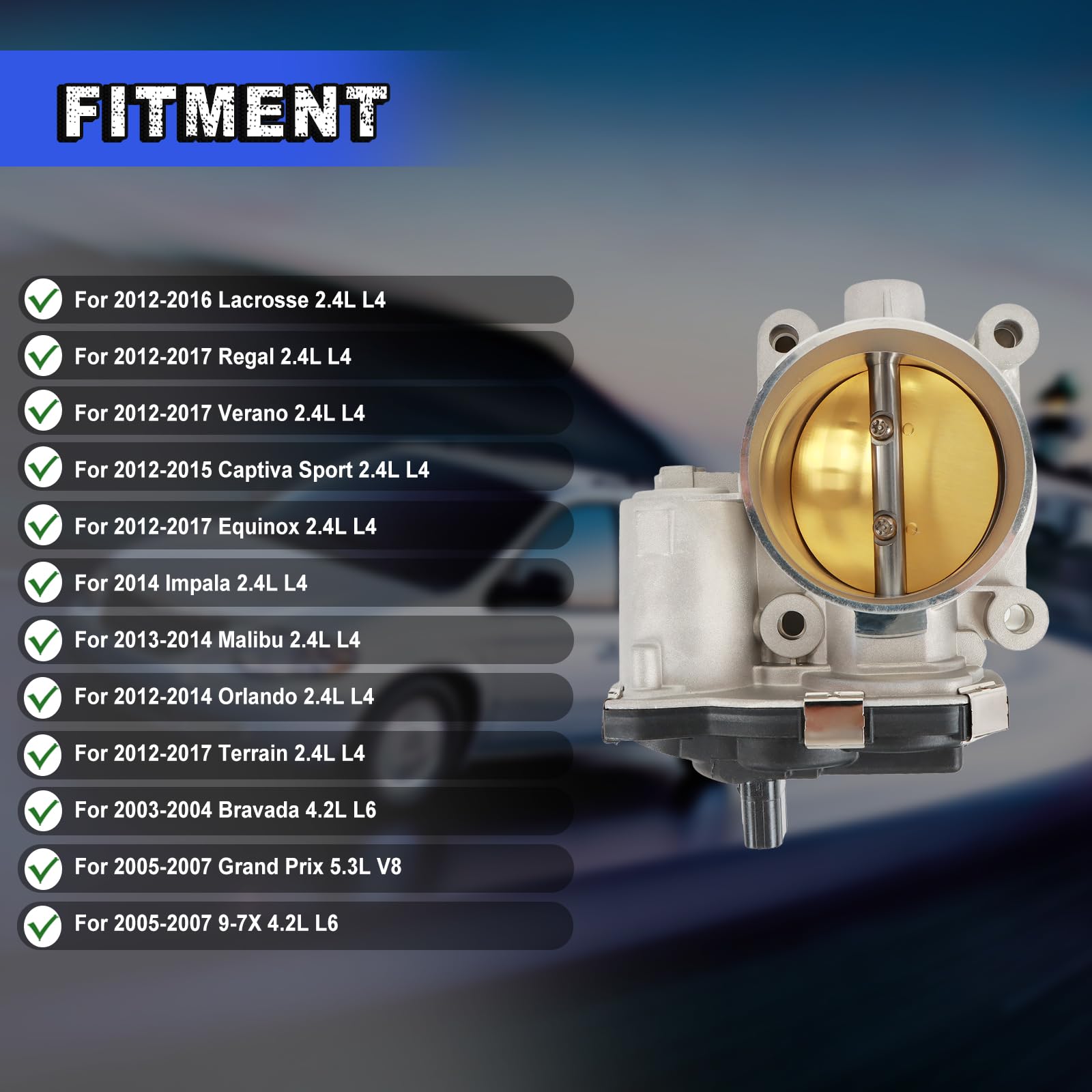 Cycwer Electronic Throttle Body Replacement - S20221 For 2.4L Buick, Chevy, GMC Models 2012-2017