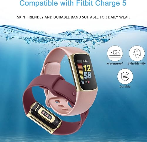 Miniatura 4 de Meliya Compatible con Fitbit Charge 6 bandas Fitbit Charge 5 para mujeres y hombres, correa de silicona suave de repuesto deportiva para Fitbit