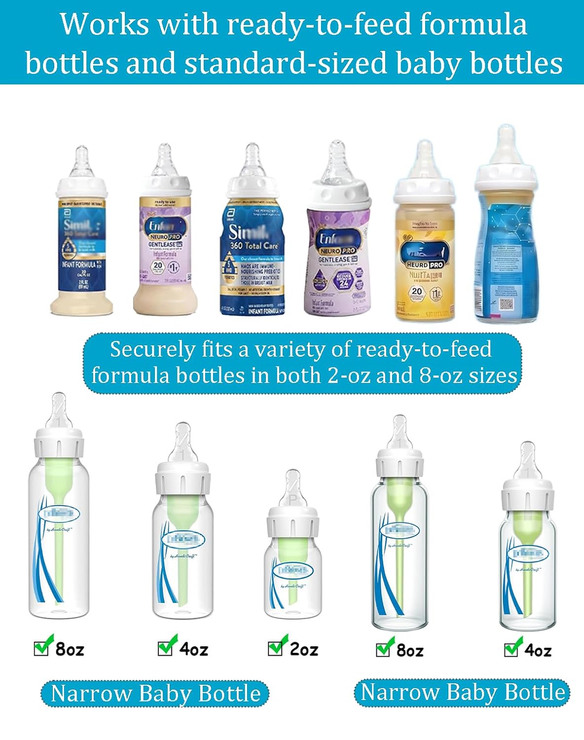 Replacement Nipples Compatible with Similac & Enfamil Ready-to-Feed Baby Bottles, Soft Silicone Baby Bottle Nipples, Slow Flow, Reusable, BPA Free, Dishwasher Safe, 6 Pack image 4