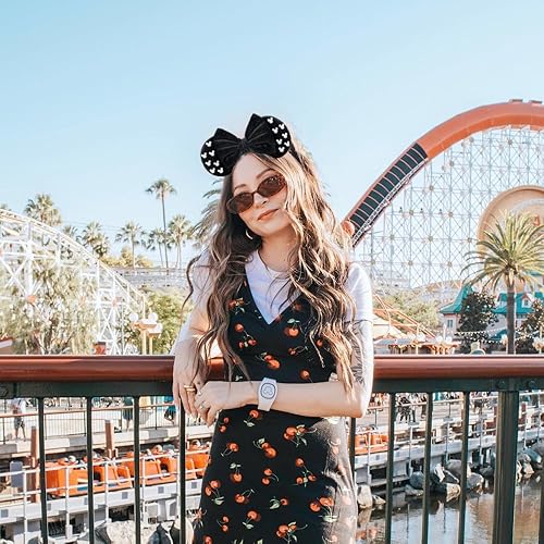 Miniatura 2 de Trnerm Diademas de orejas de ratón de tamaño grande para mujer, orejas de ratón peludas negras para adultos, diadema de orejas de parque de talla