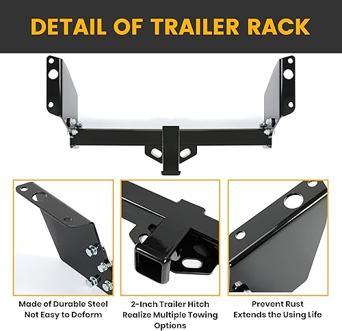 Miniatura 6 de Receptor de enganche de remolque clase 3 de 2 pulgadas compatible con Ford Ranger 1983-2011 Mazda B2300 B3000 B4000 Pickup 1994-2009