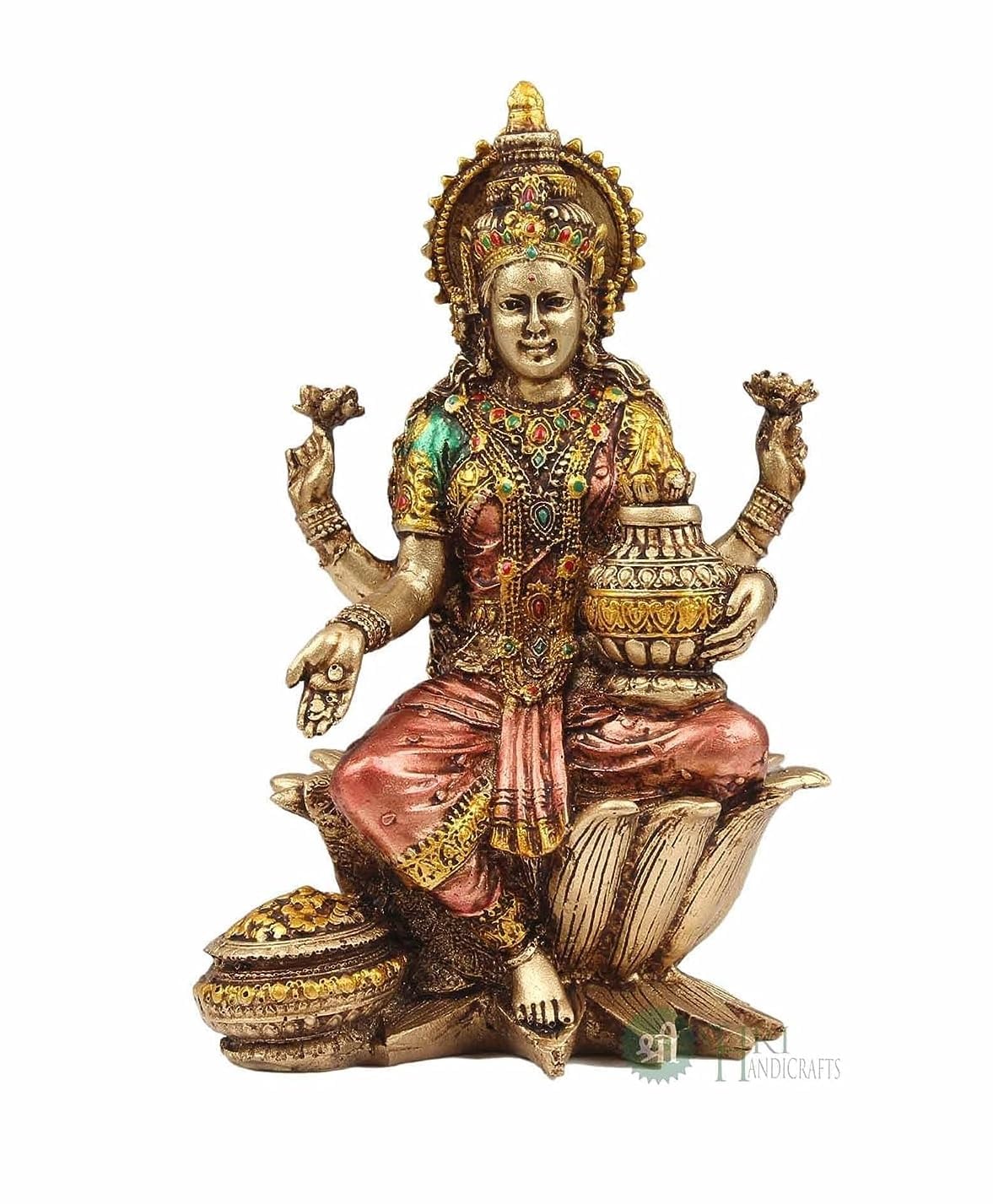 Statue Lakshmi ji pour Pooja et cadeau spirituel traditionnel de 17,8cm