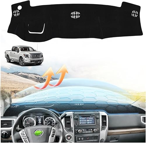 Cartist Cubierta de tablero, accesorios de auto, tapete antideslizante, antirreflejos (gamuza negra)