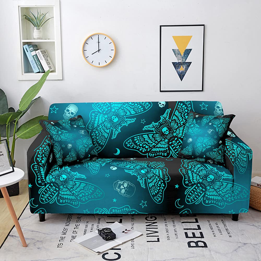 Housse de canapé papillon extensible pour relooker un fauteuil de salon usé