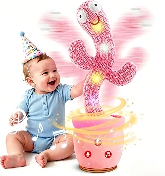 TWORIVER Dancing Talking Cactus Baby Toys,Singing Interactive Cactus Toy for Toddler Girls Boys Kids Gifts that Talks Back for Girl Boy,120 English Songs,Adjustable Volume,Repeating & Recording
