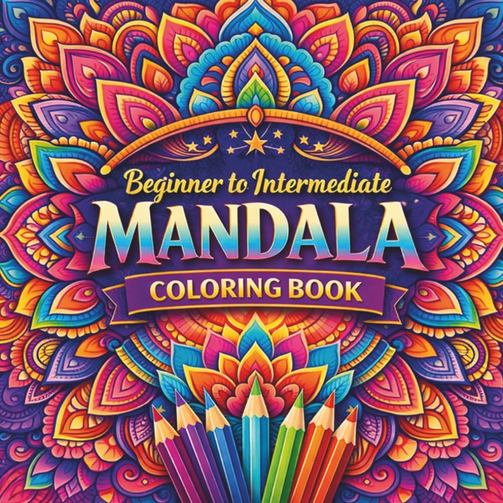 Beginners to Intermediate Mandala Coloring Book: 40 Relaxing and Stress Relief Designs for Adults and Beginners