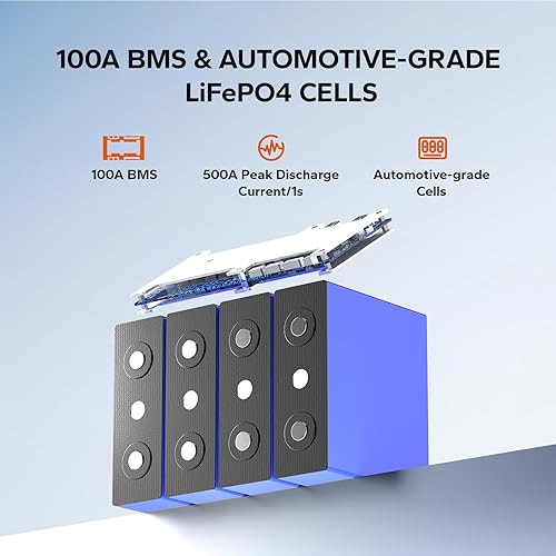 Miniatura 4 de Litime Batería LiFePO4 de motor de arrastre de 12 V 100 Ah (grupo 31), protección a baja temperatura, máx. 15000 ciclos profundos, con cargador de