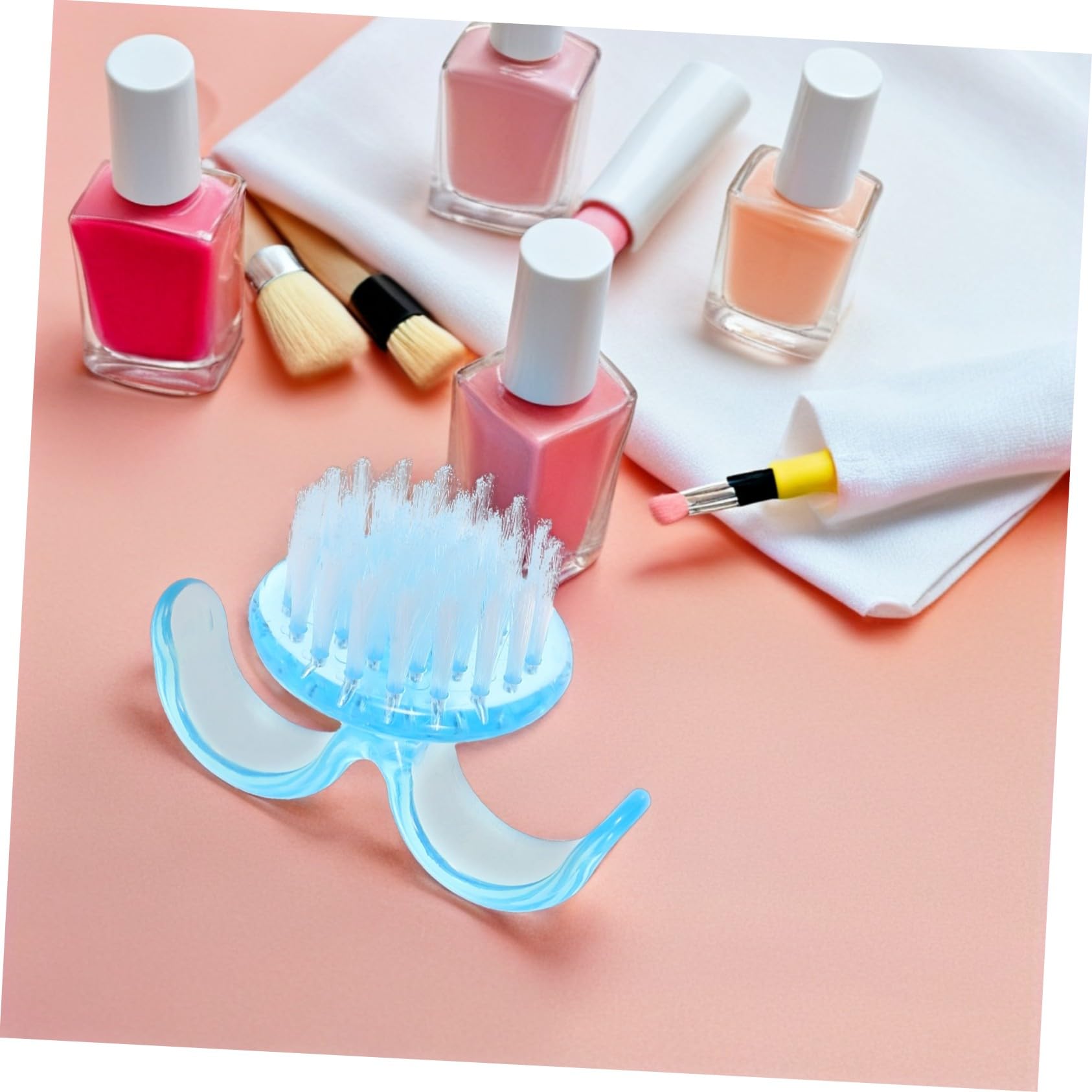 Mikinona 8 Piezas Cepillos de Uñas con Mango Cepillos de Polvo de Uñas de Plástico Resistente Cerdas Suaves para Limpieza Precisa de Manicura Casa y Salón Diseño Compacto Portátil