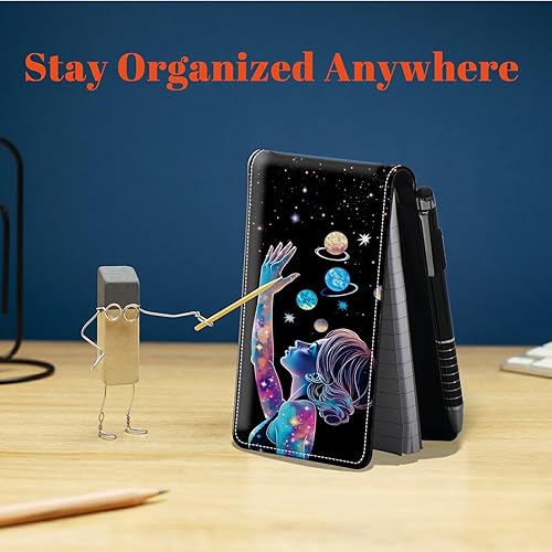 Miniatura 3 de Juego de 4 soportes para bloc de notas de tamaño de bolsillo, de piel sintética, mini bloc de notas con 2 bloc de notas pequeños y lápiz capacitivo,