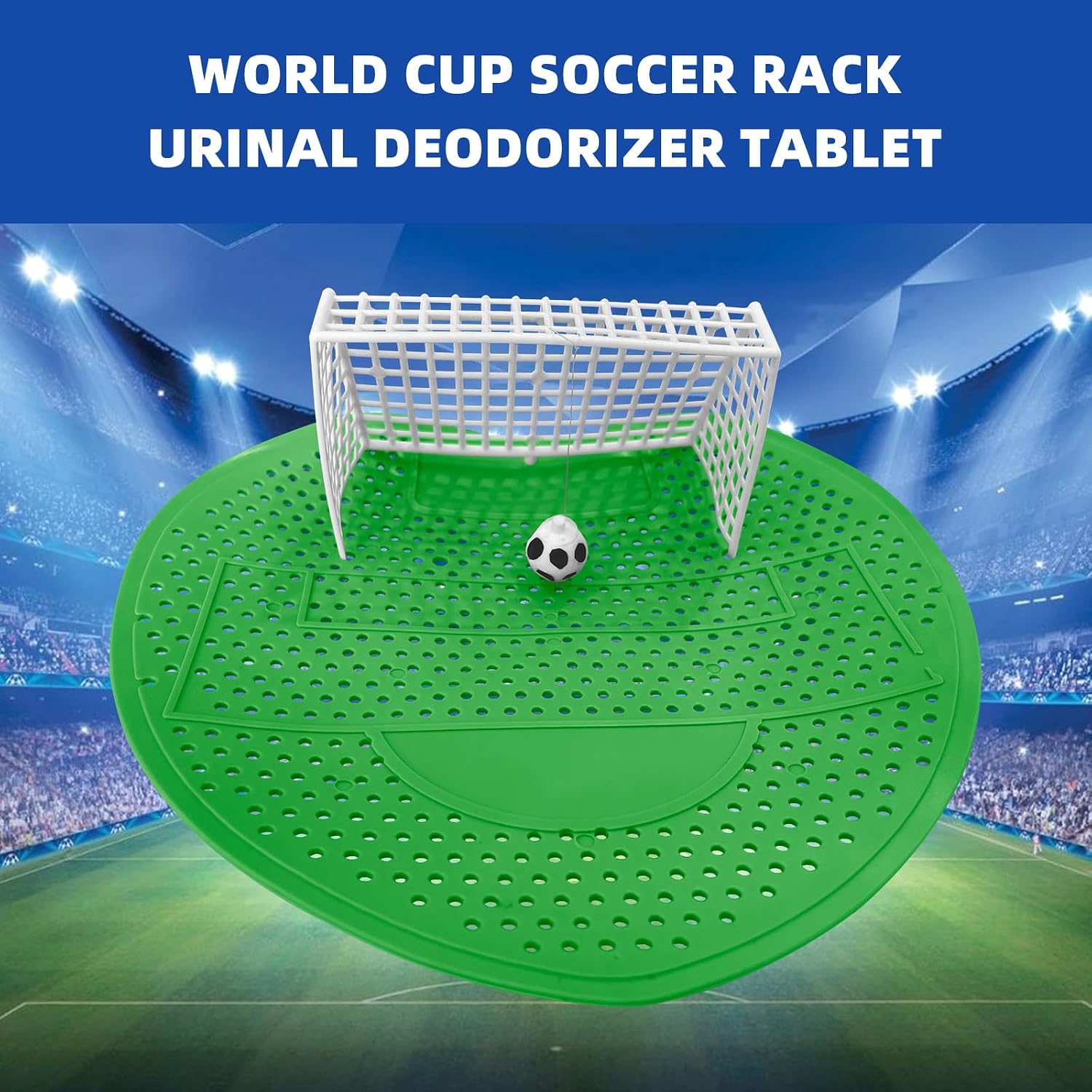6 Pack Urinal Screen Deodorizer, Urinal Cakes Soccer Shoot with Gloves | Lemon Fragrance, Urinal-Screen Mat Pads, for Toilet, Bathroom, Offices, Schools, Hotels