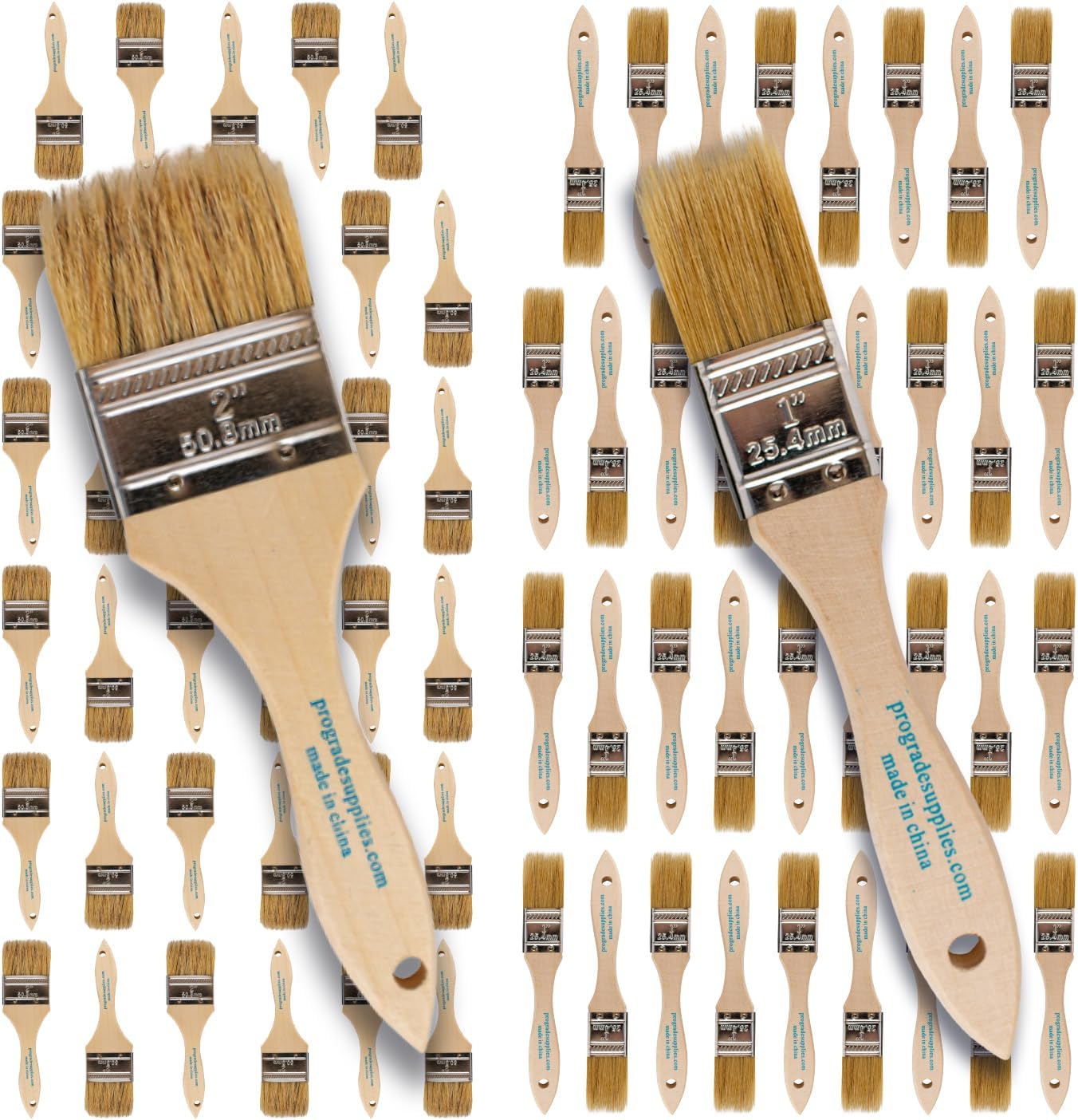 Vermeer - 2 Inch 36 Pack and 1 Inch 36 Pack Chip Paint Brush Used by Professional or Home Owners for Home Improvement - Interior & Exterior