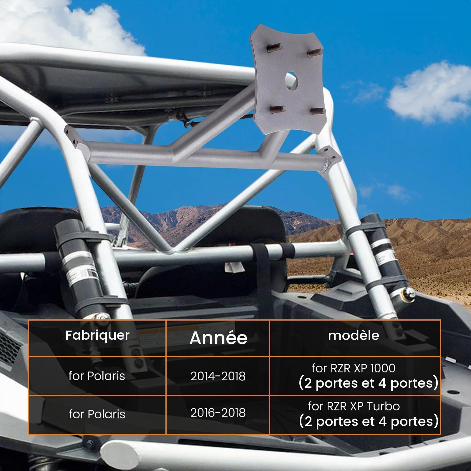 maXpeedingrods Support de roue de secours pour Polaris RZR XP 1000