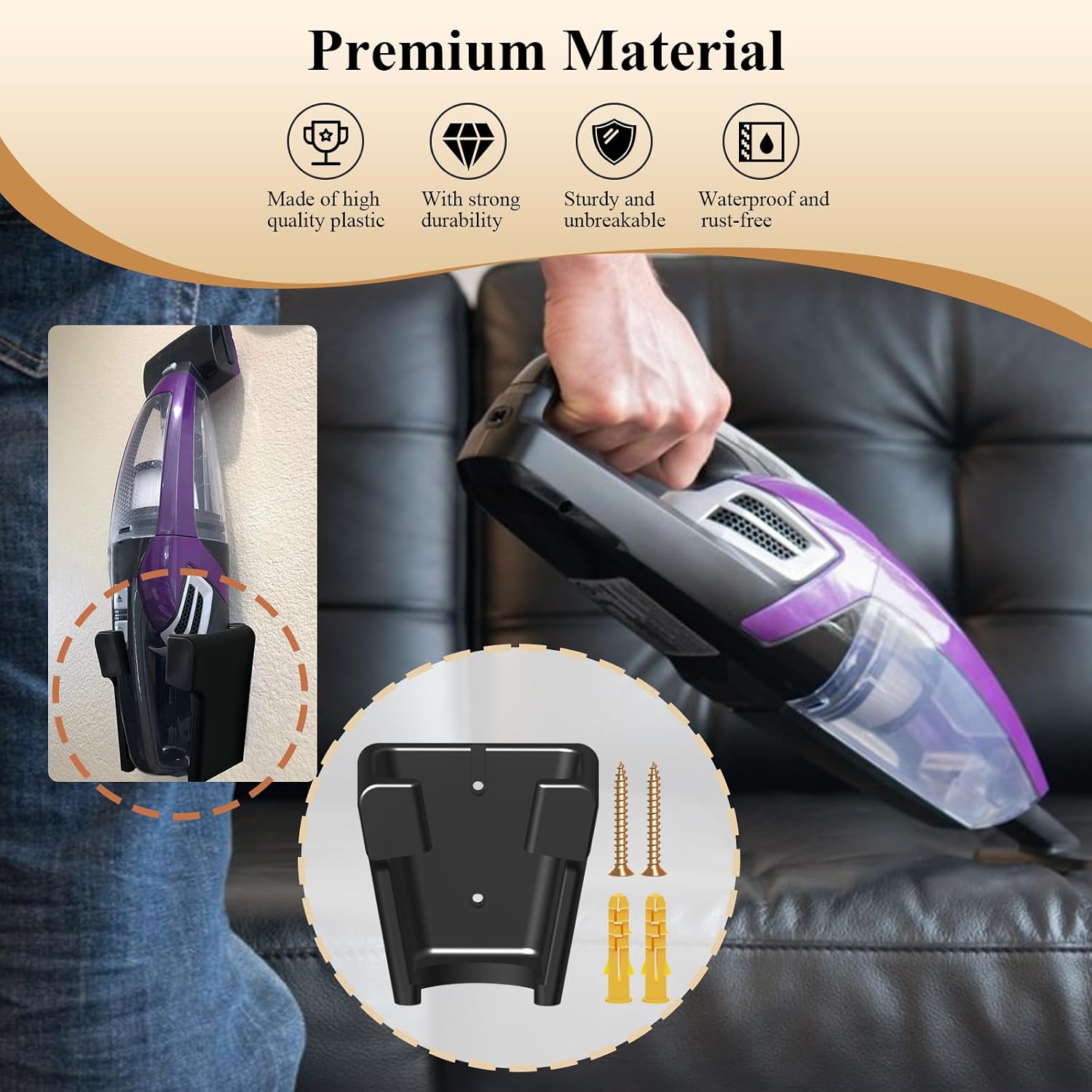 2 Pcs Wall Mount Vacuum Holder Fits Bissell Pet Hair Eraser Handheld Vacuum image 5