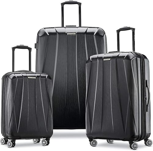 Samsonite Centric 2 - Set de maletas rígidas expandibles con ruedas giratorias duales, Negro