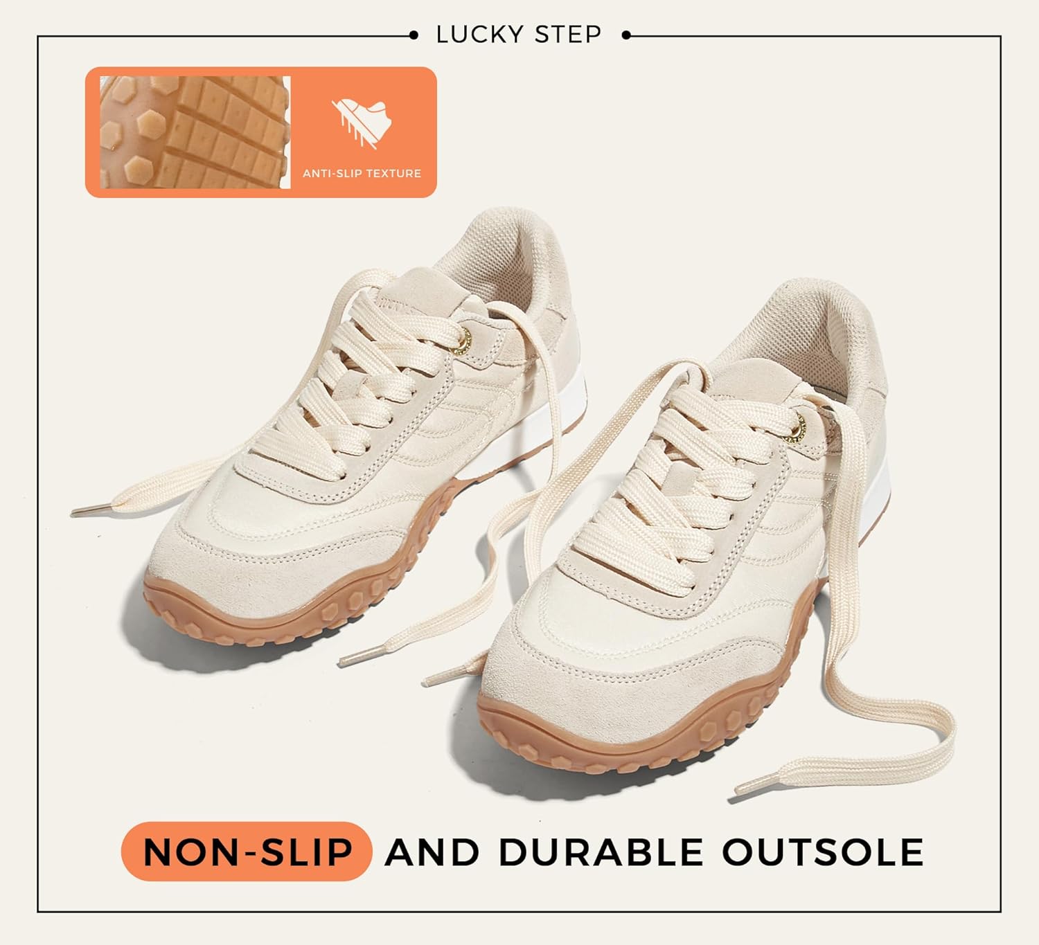 LUCKY STEP Women's Retro Walking Shoes Tennis Non Slip Platform Trainers Fashion Sneakers Work Shoes - Image 4