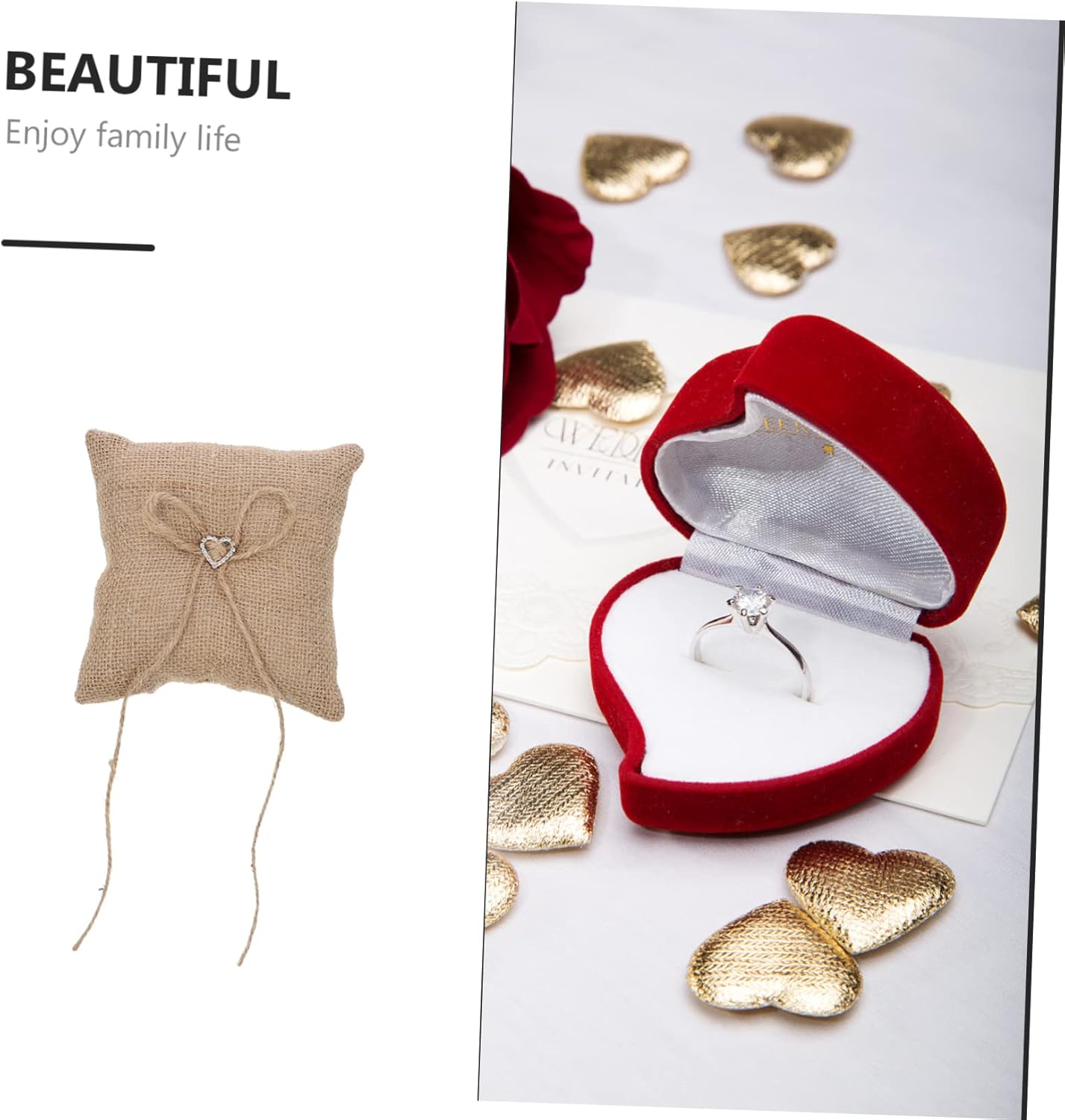 5 pcs Romantic Wedding Ring Holder Elegant Bridal Ring Pillow Soft Cushion for Ceremony Engagement Wedding Decor Unique Design