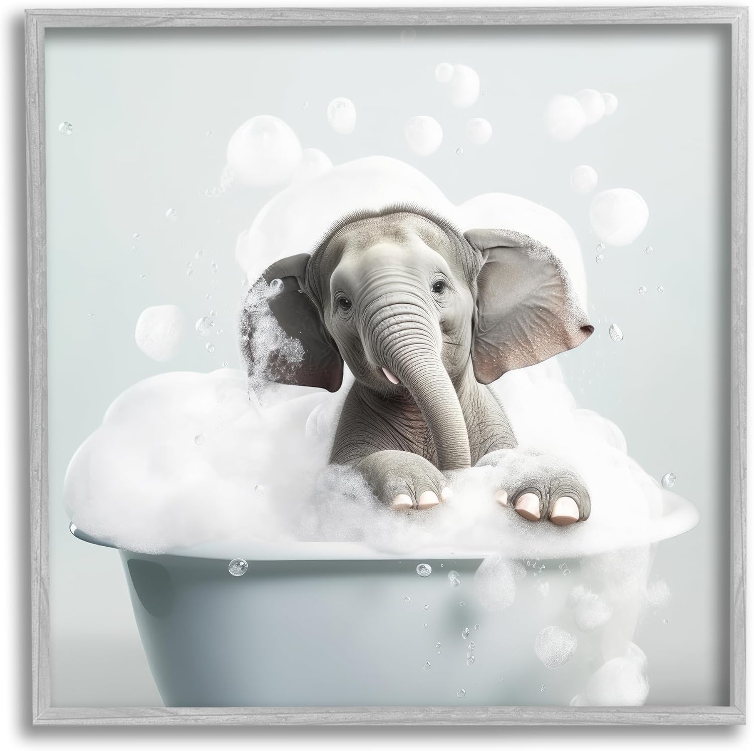 Stupell Industries Elephant Bubble Bath Framed Giclee Art by Lazar Studio