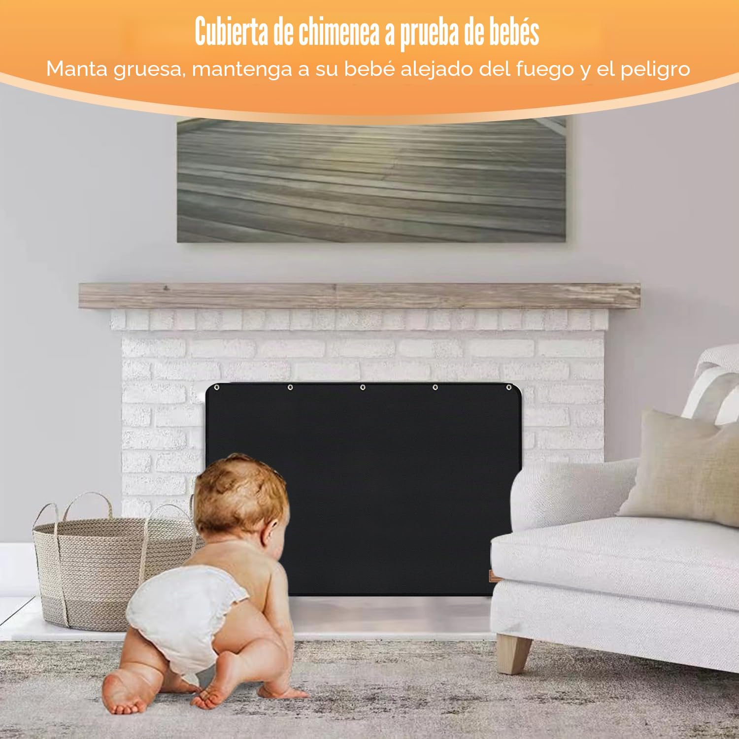 Cubierta magnética para Chimenea, Bloqueador de Corrientes de Aire, Manta para Chimenea contra la pérdida de Calor, Bloqueador de Aire frío, Cubierta para Chimenea (99 cm W x 82 cm H)