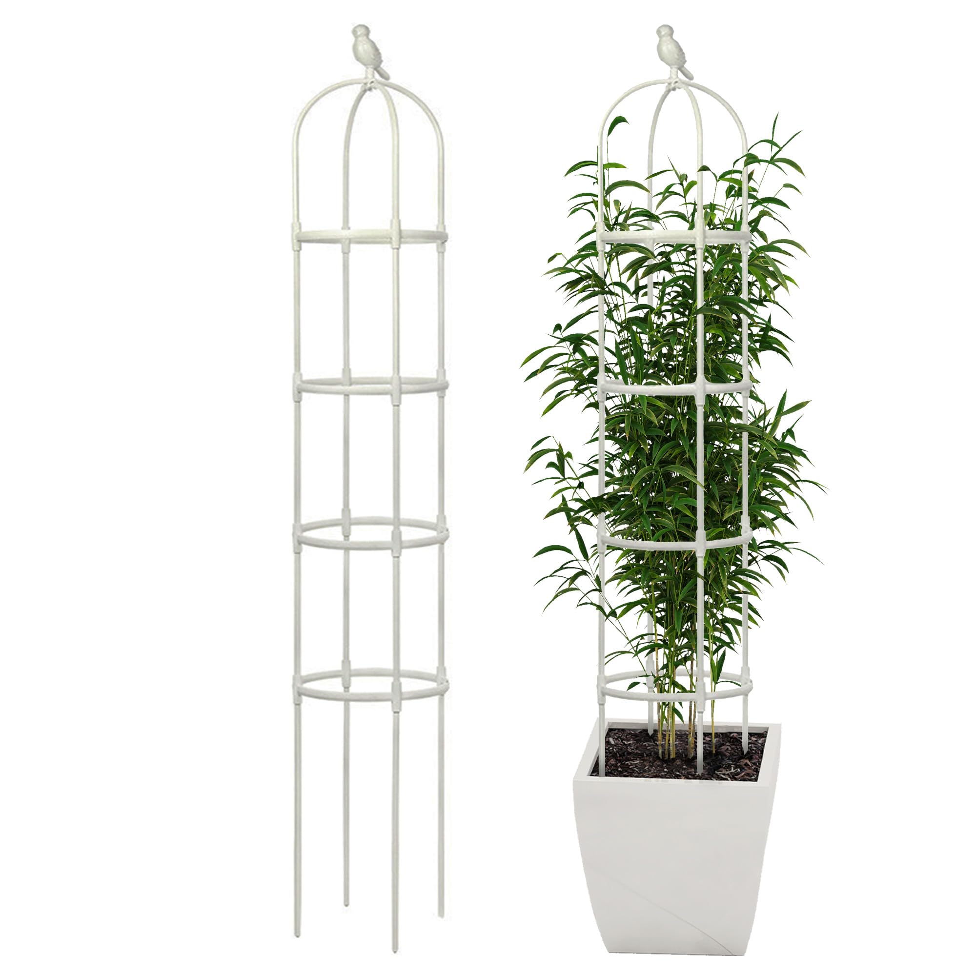 Garden Trellis for Climbing Plants, Rustproof Metal Pipe with Heavy Duty 6ft, Garden Outdoor Indoor Potted Plant Support（White）-image-46