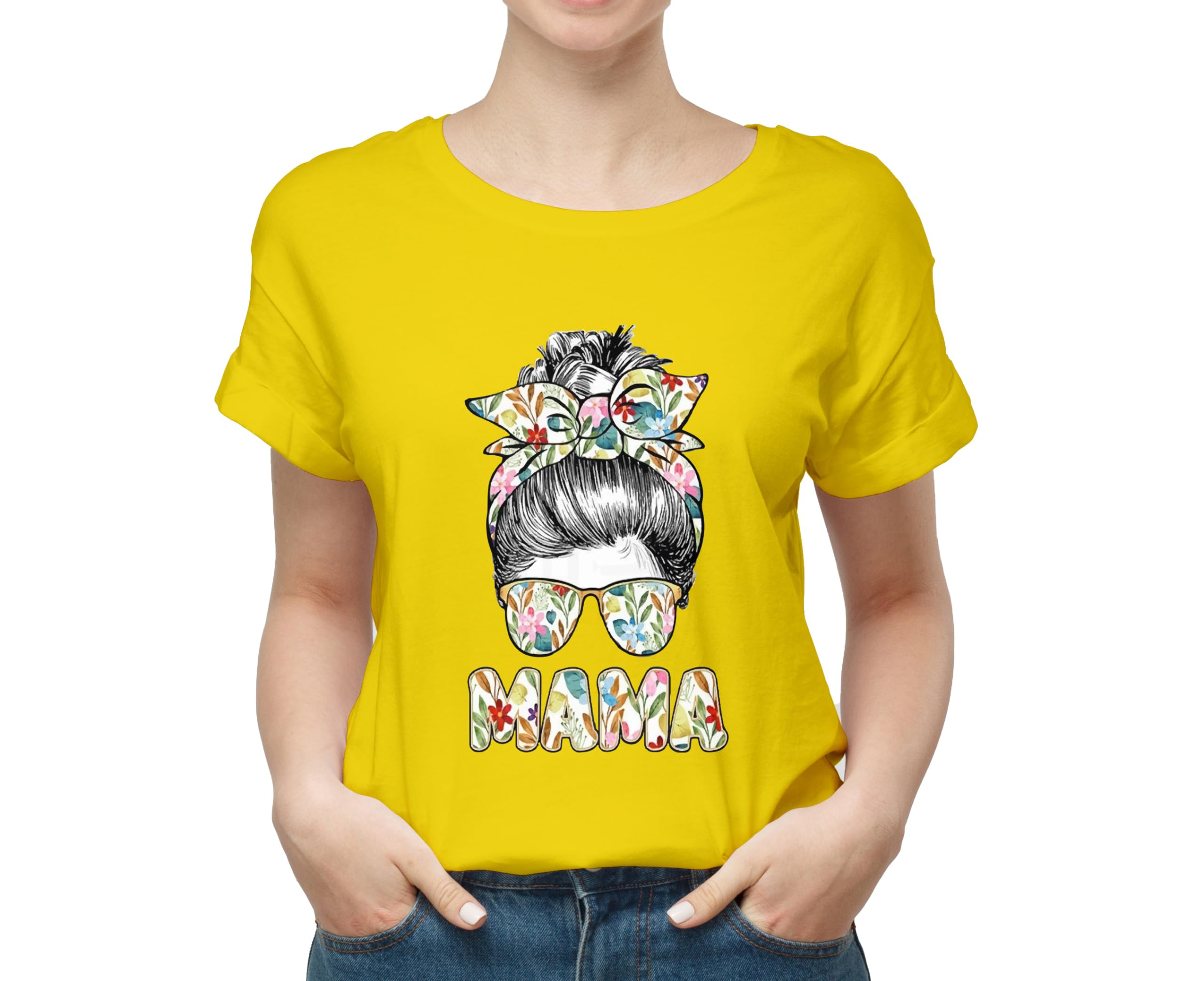zapcap mart Mama Life 100% Cotton Round Neck Graphic Printed T Shirt for Women Girls,Super mom Women's t Shirt-picture-11