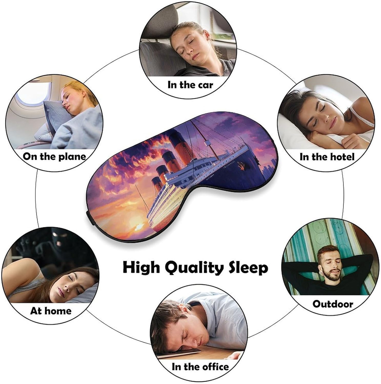 Titanic Ship Sleep Mask Lightweight Blindfold Eye Mask Cover with Adjustable Strap image 4
