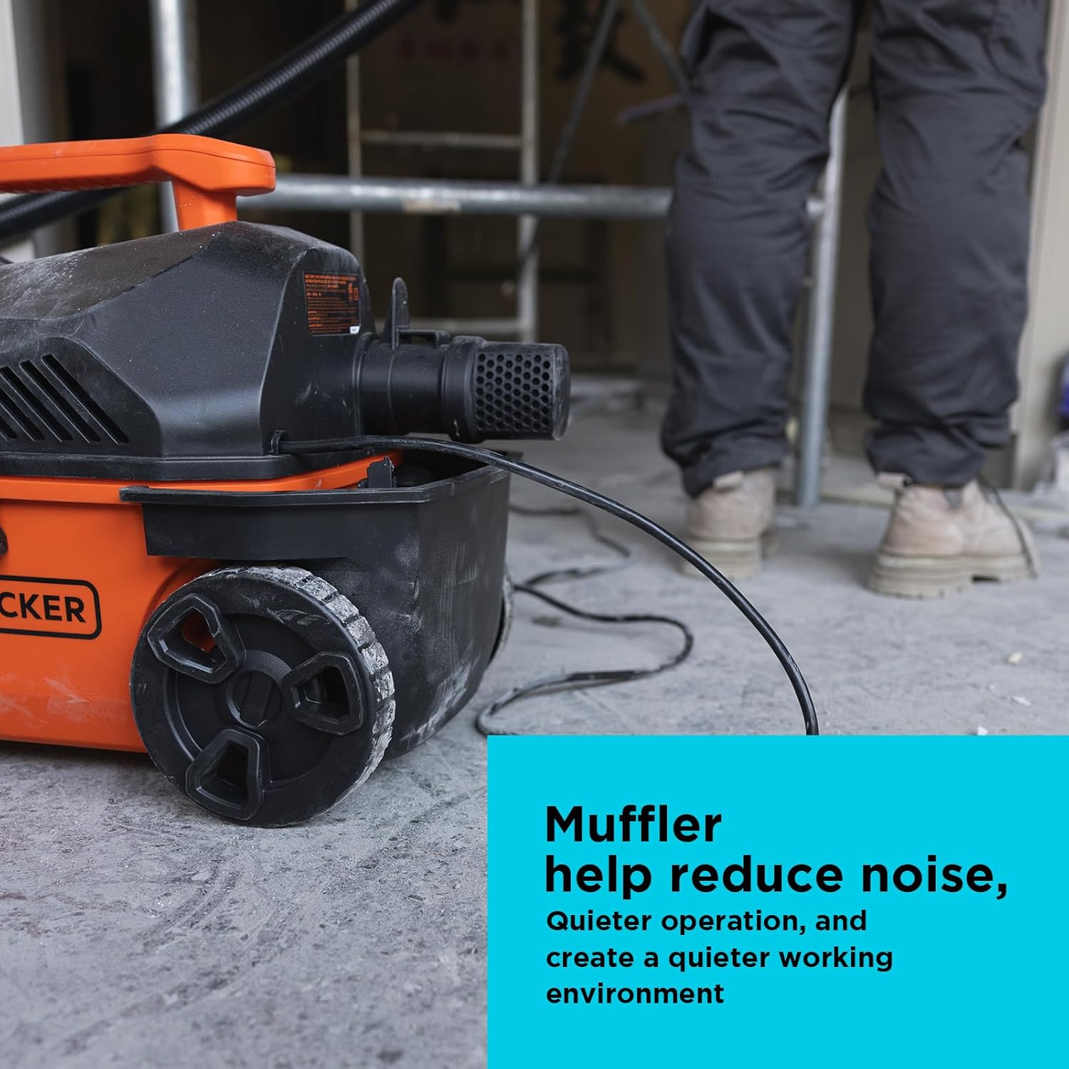 BLACK+DECKER Shop Vacuum Wet and Dry, 4 Gallon 5.0 Peak HP Wet/Dry Vacuum, Quiet Operation with Muffler, Long Reach Cleaning Range & On-Board Storage, Complete Accessory Set, BDXV18905P-4