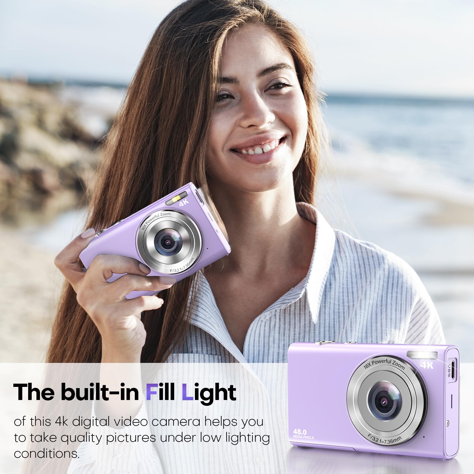 Nitel Digitale Camera 4K Full HD - Fototoestel - Fotocamera - Compact