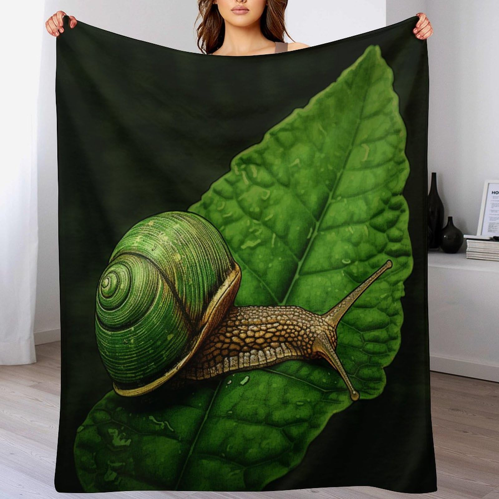 Couverture polaire flannel escargots 130x150 cm pour lit et canapé