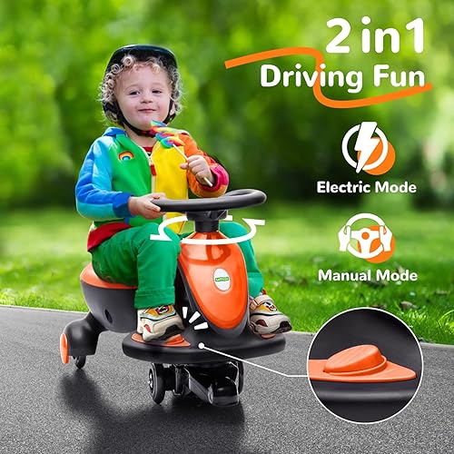 Miniatura 2 de Electric Wiggle Car Ride On Toy ANPABO 2 in 1 Wiggle Car with Rechargable Battery and Pedal Anti-Rollover Wheels with Colorful Lights Swing Car for