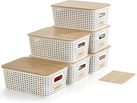 13 Best Soccer Fan Wall Art in 2026 4 Bagnizer Small Plastic Storage Bins with Bamboo Lids 5.2q...