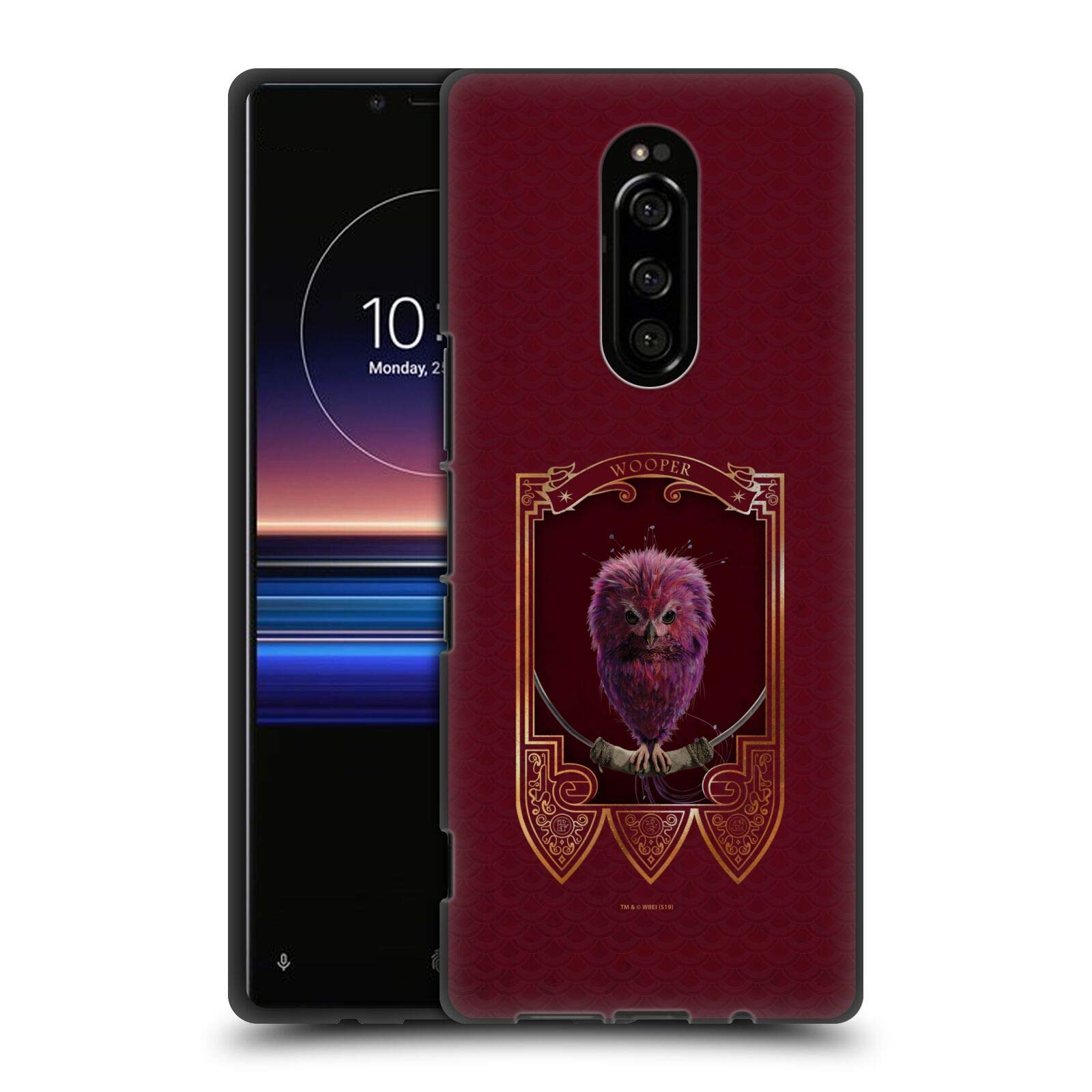 Head Case Designs Officially Licensed Fantastic Beasts And Where To Find Them Wooper Beasts Black Soft Gel Case Compatible With Sony Xperia XZ4 / One