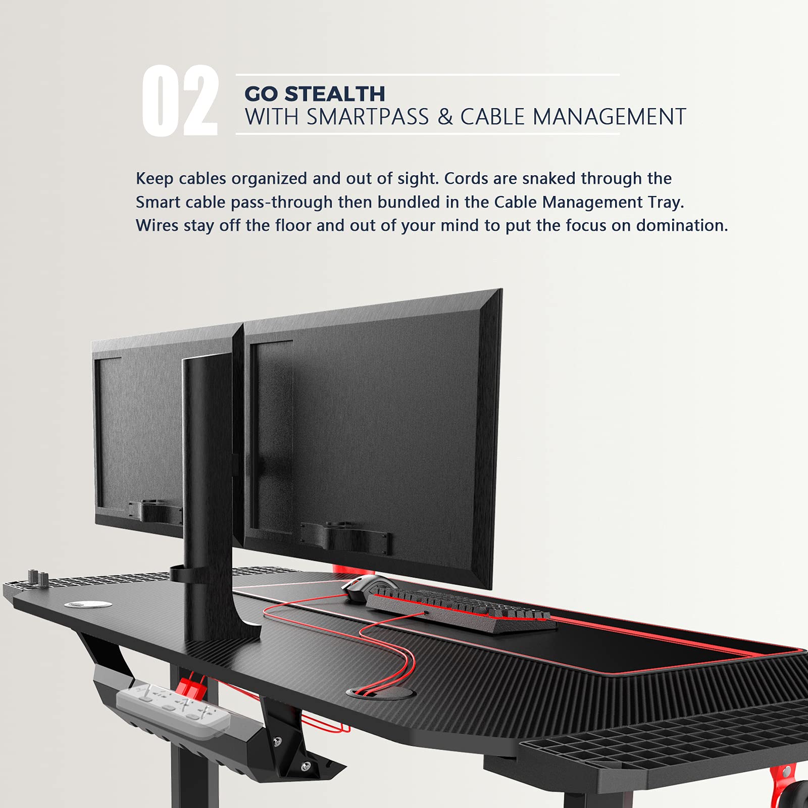 Vitesse 55 Inch Gaming Desk Gaming Table, TShaped Home Office PC