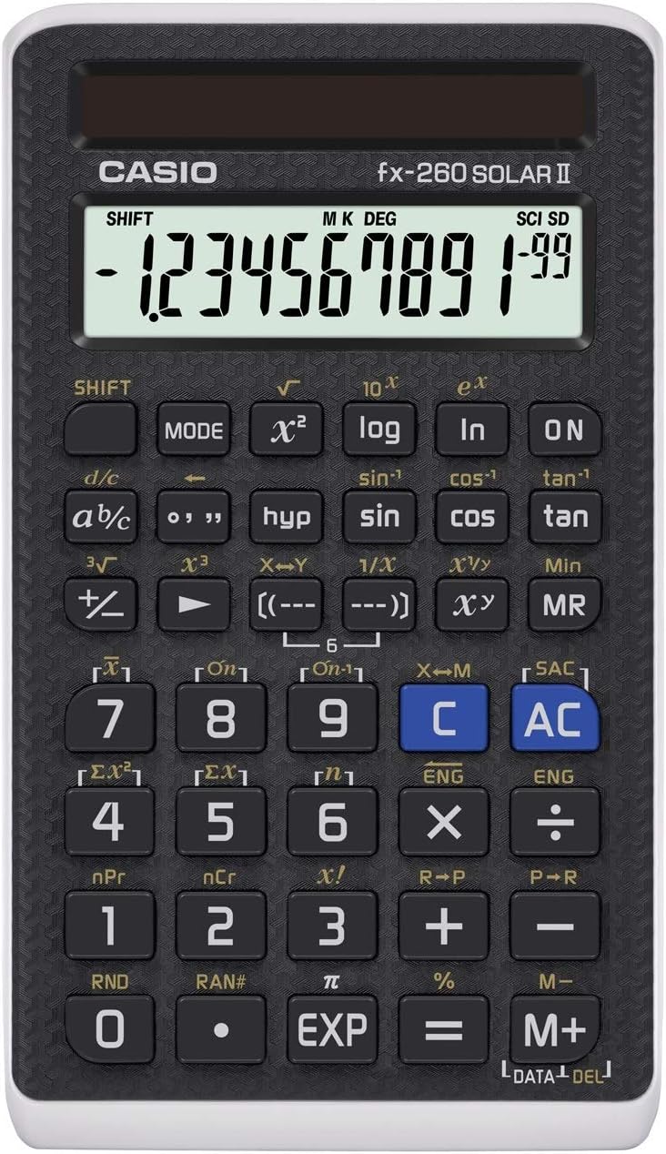 Casio Scientific Calculator Black, Compact FX260SOLARII