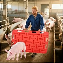 Portable Animal Guide Panel, Thickened Livestock Management Panel with Handle, Safety Hog Panels with Groove Design Reduces Impact, Livestock Barrier to Guide Animals/